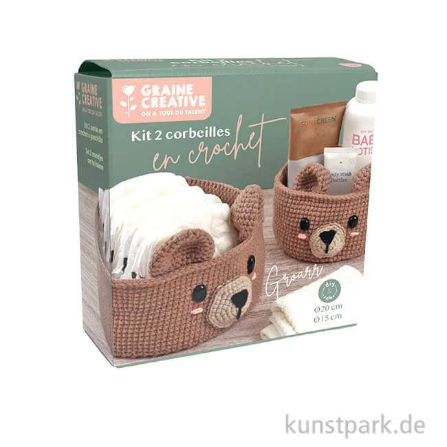Artikelbild 1 des Artikels “DIY Häkelset - Körbe häkeln, Bärenmotiv “