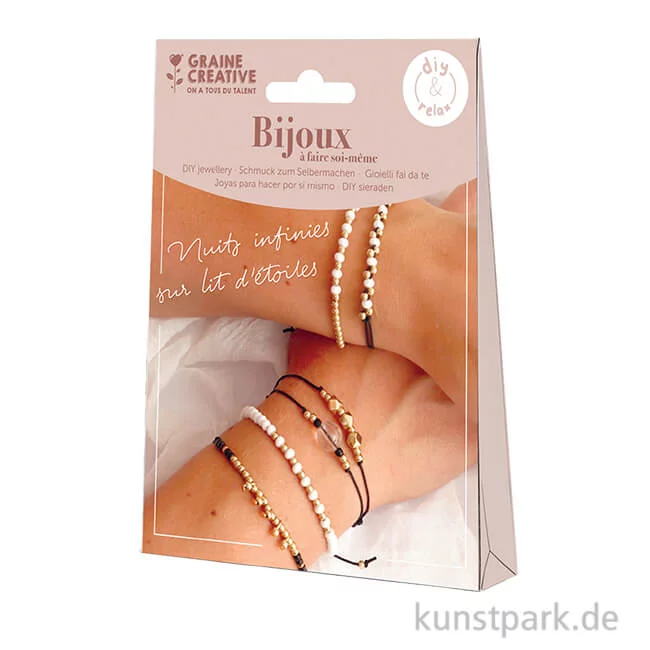 Artikelbild 1 des Artikels “DIY Schmuck Bastelset - Armbänder, Gold, Schwarz, Weiß “