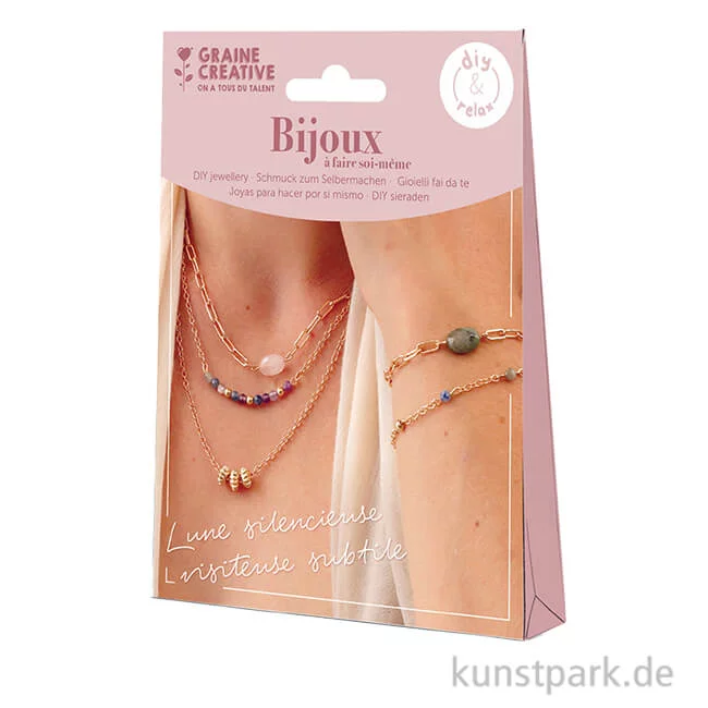 Artikelbild 1 des Artikels “DIY Schmuck Bastelset - Armbänder + Halsketten mit Steinen, Gold “