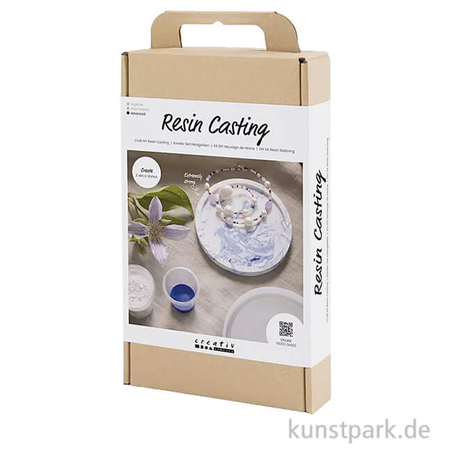 Artikelbild 1 des Artikels “DIY Set - Tablett Gießen mit Marmorierung, Blau, Weiß “