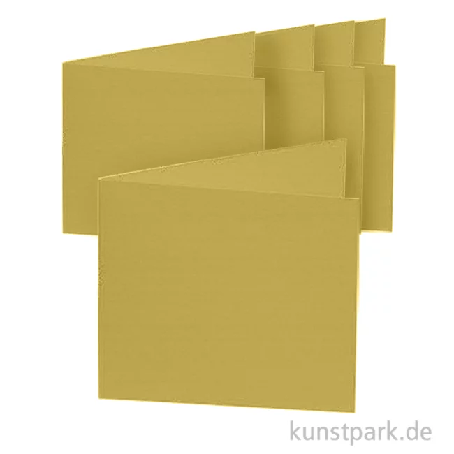 Artikelbild 1 des Artikels “Doppelkarten quadratisch - Gold, 13,5cm, 5 Karten + Kuverts + Einlagen “