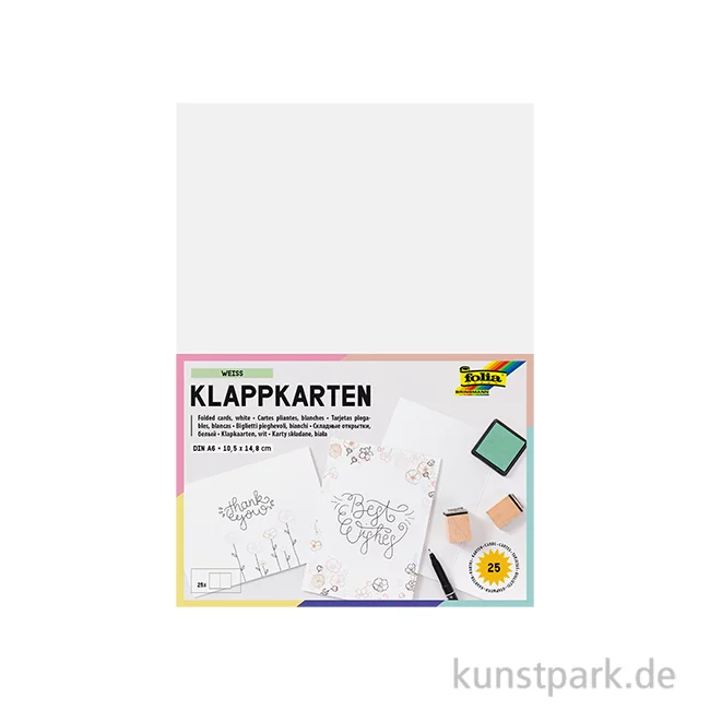 Artikelbild 1 des Artikels “Doppelkarten - Weiß, DIN A6, 25 Stück “