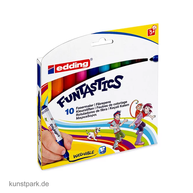 Artikelbild 1 des Artikels “edding 14 FUNTASTICS Kinder-Fasermaler Set mit 10 Farben “