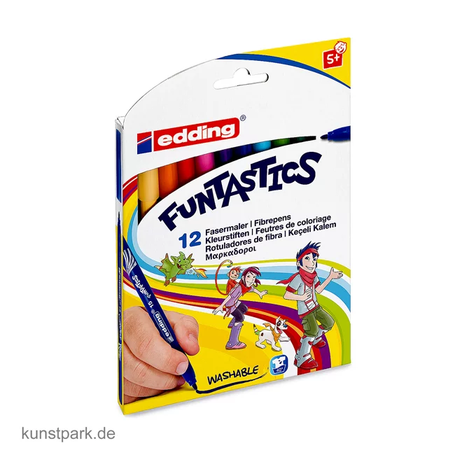 Artikelbild 1 des Artikels “edding 15 FUNTASTICS Kinder-Fasermaler Set mit 12 Farben “