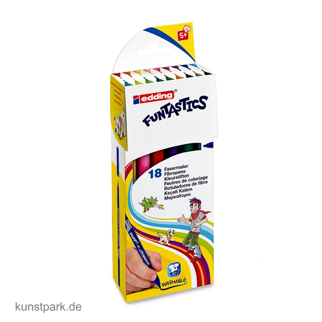 Artikelbild 1 des Artikels “edding 15 FUNTASTICS Kinder-Fasermaler Set mit 18 Farben “