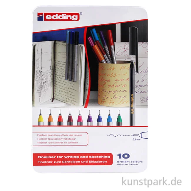 Artikelbild 1 des Artikels “edding 55 Fineliner Set, Metallschachtel mit 10 Farben “