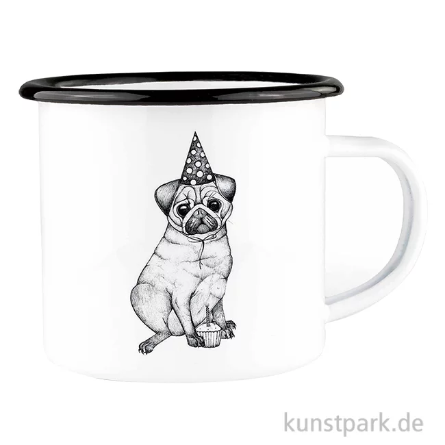 Artikelbild 1 des Artikels “Emailletasse - Mops, 300 ml “