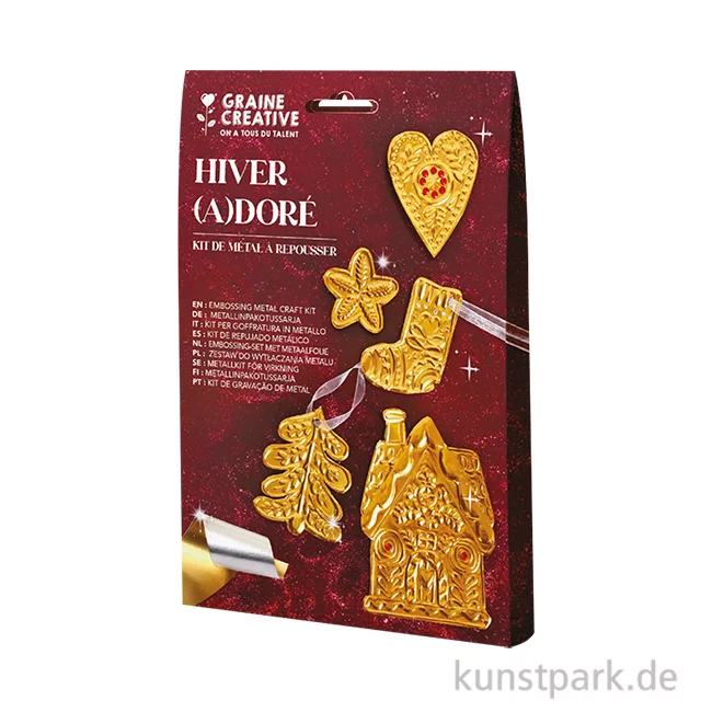 Artikelbild 1 des Artikels “Embossing Bastelset zum Metall prägen - Weihnachtsanhänger “