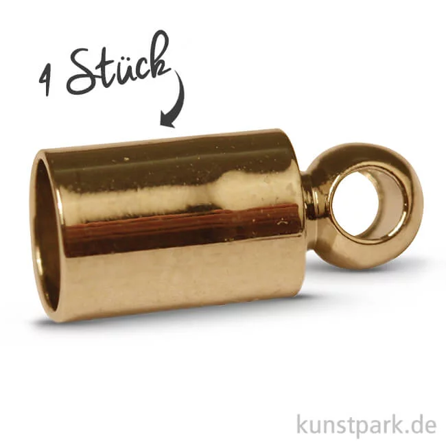 Artikelbild 1 des Artikels “Endkappe mit Öse - Gold 3 mm - 4 Stück“