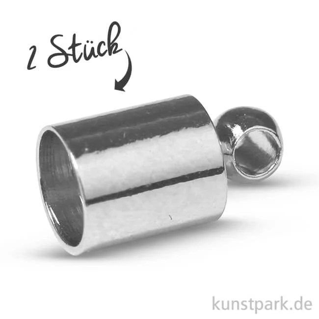 Artikelbild 1 des Artikels “Endkappe mit Öse - Platin 4 mm - 2 Stück“