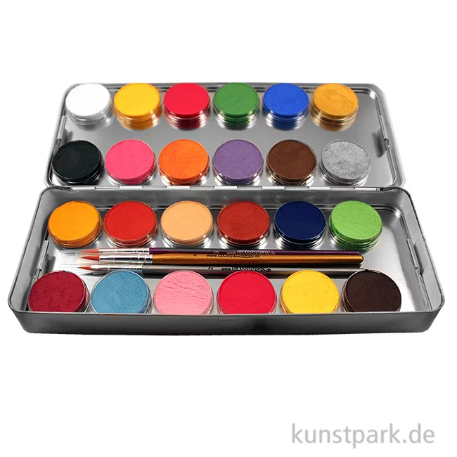 Artikelbild 1 des Artikels “Eulenspiegel 24 Farben Metall-Palette mit 3 Pinsel “