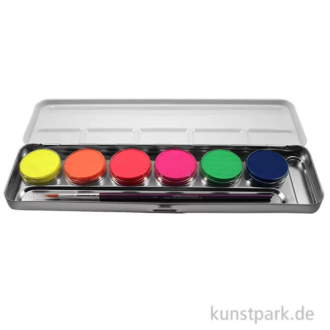 Artikelbild 1 des Artikels “Eulenspiegel 6 Neon-Farben Metall-Palette mit Pinsel “