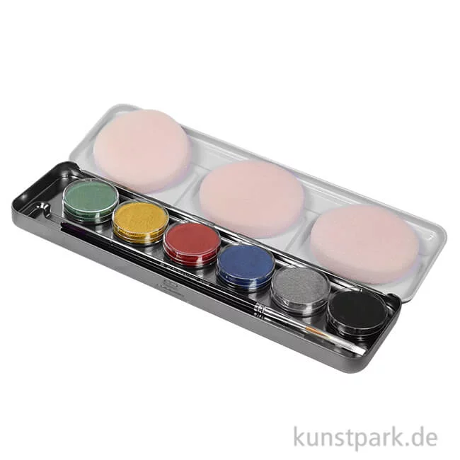 Artikelbild 1 des Artikels “Eulenspiegel 6 Perlglanzfarben Metall-Palette mit Pinsel “