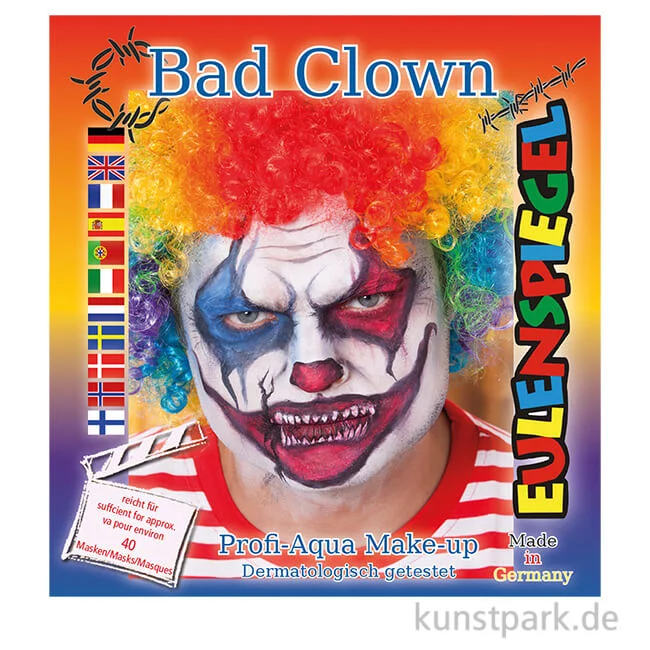 Artikelbild 1 des Artikels “Eulenspiegel Motiv-Set Bad Clown mit 4 Farben und Zubehör “
