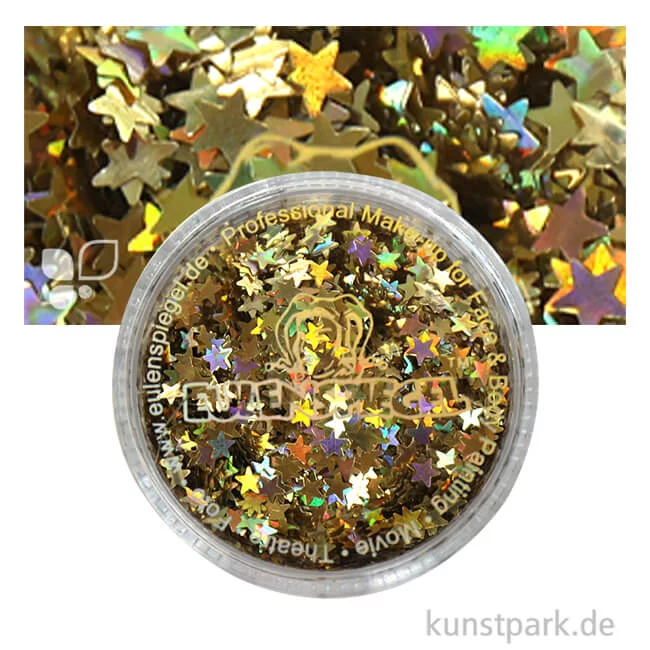 Artikelbild 1 des Artikels “Eulenspiegel Holographischer Glitzer 6 g Dose | Goldsterne“