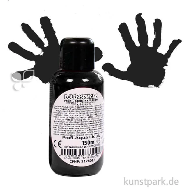 Artikelbild 1 des Artikels “Eulenspiegel Profi-Aqua Liquid Körperfarbe 150 ml | Schwarz“