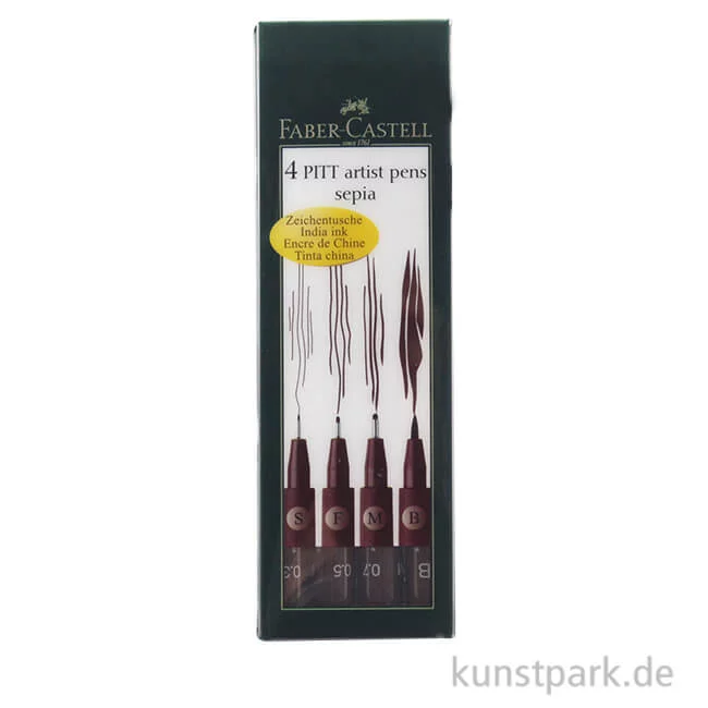 Artikelbild 1 des Artikels “Faber-Castell PITT Artist Pen Tuschestifte - 4er Set Sepia “