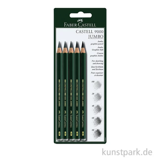 Artikelbild 1 des Artikels “Faber-Castell 9000 Jumbo, 5 Bleistifte mit verschiedenen Härtegrade “