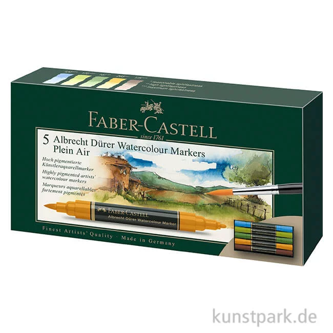 Artikelbild 1 des Artikels “Faber-Castell ALBRECHT DÜRER, 5 Aquarellmarker als Plein Air-Set “
