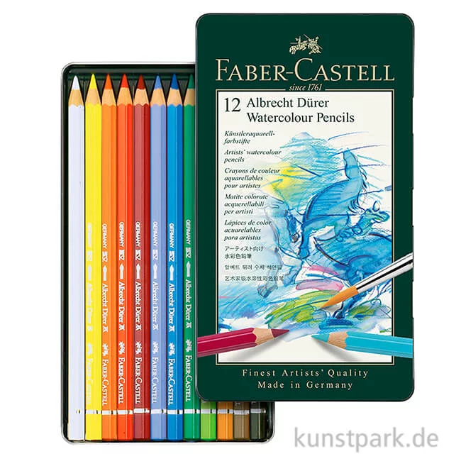 Artikelbild 1 des Artikels “Faber-Castell ALBRECHT DÜRER, 12 Aquarellstifte im Metalletui “