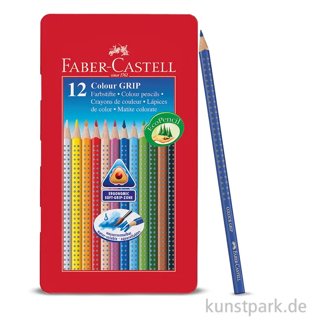 Artikelbild 1 des Artikels “Faber-Castell COLOUR GRIP, 12 Buntstifte im Metalletui “