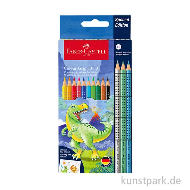 Artikelbild 1 des Artikels “Faber-Castell COLOUR GRIP Buntstifte, 10+3 Kartonetui, Dino “