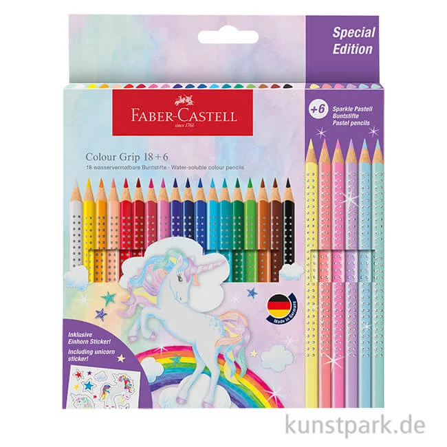Artikelbild 1 des Artikels “Faber-Castell COLOUR GRIP Buntstifte, 18+6 Kartonetui, Einhorn “