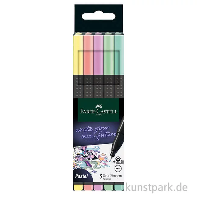 Artikelbild 1 des Artikels “Faber-Castell Grip Fineliner 0,4 mm - 5er Etui - Pastell “
