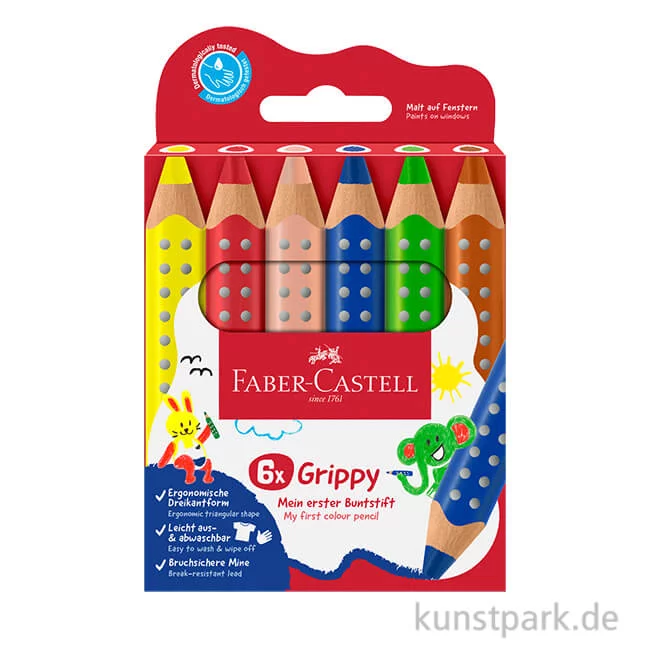 Artikelbild 1 des Artikels “Faber-Castell Grippy Buntstifte für Kinder, 6er Set “