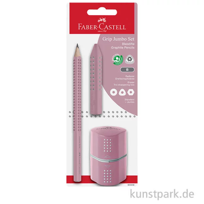 Artikelbild 1 des Artikels “Faber-Castell JUMBO Grip Set - Rose Shadows mit Radierer + Spitzer “