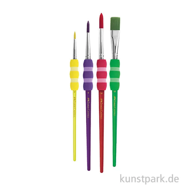 Artikelbild 1 des Artikels “Faber-Castell Pinsel Soft-Touch, Synthetik, 4er Set, Bunt “