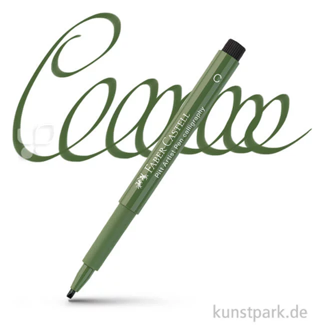Artikelbild 1 des Artikels “Faber-Castell PITT Artist Pen Calligraphy einzeln Stift | 174 Chromoxydgrün stumpf“