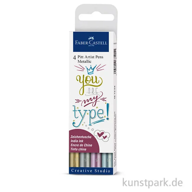 Artikelbild 1 des Artikels “Faber-Castell PITT Artist Pen Handlettering 4er Set - Metallic “