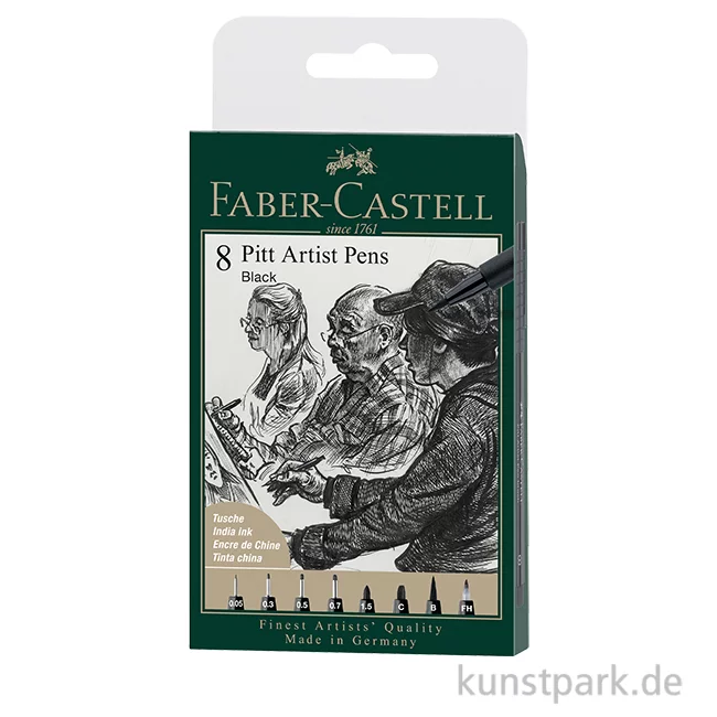 Artikelbild 1 des Artikels “Faber-Castell PITT Artist Pen Tuschestifte - 8er Set - Schwarz “