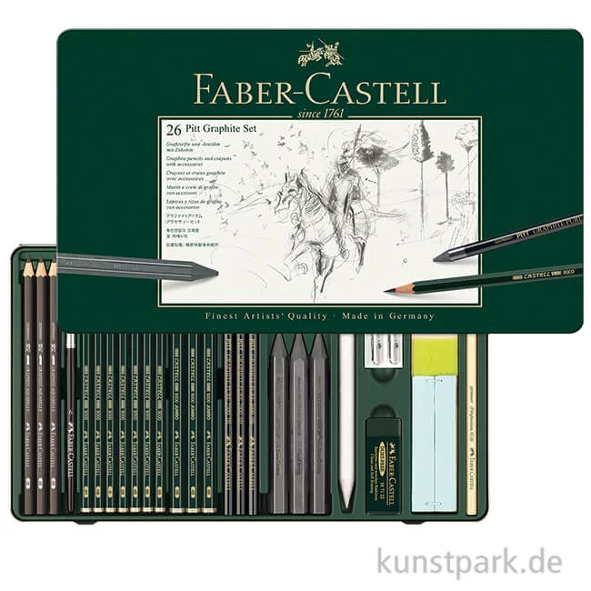 Artikelbild 1 des Artikels “Faber-Castell PITT Graphite Set, Stifte, Kreiden + Zubehör, 26-teilig “