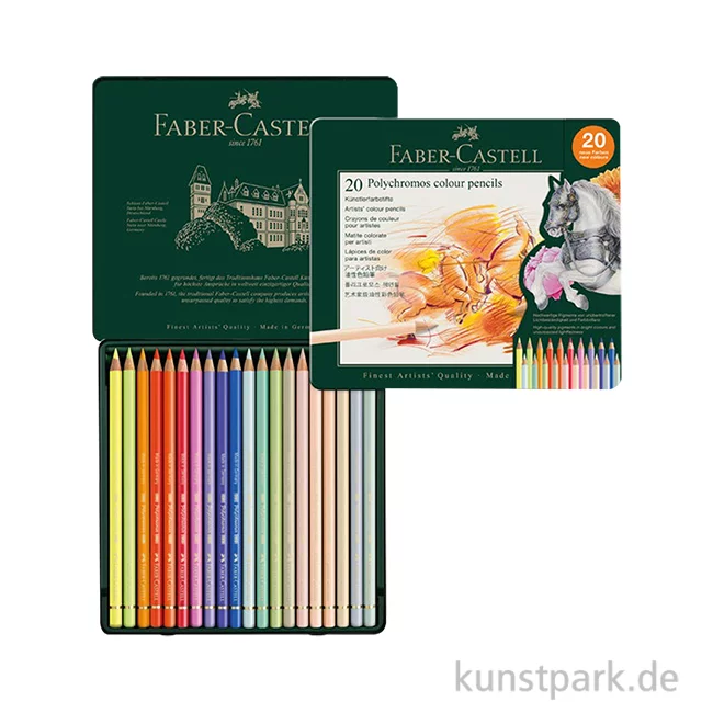 Artikelbild 1 des Artikels “Faber-Castell POLYCHROMOS, 20 Stifte im Metalletui, Sonderfarbtöne “