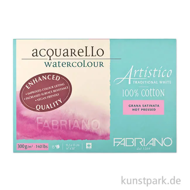 Artikelbild 1 des Artikels “Fabriano Artistico Aquarellpapier, 25 Blatt, 300g, 12,5 x 18 cm, Satin “