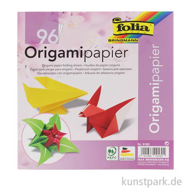 Artikelbild 1 des Artikels “Faltblätter aus Origamipapier, 96 Blatt, 80g - farbig sortiert 13x13 cm“