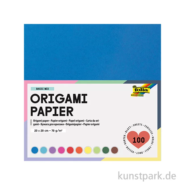 Artikelbild 1 des Artikels “Faltblätter eckig, 100 Blatt, 70g - farbig sortiert 10x10 cm“