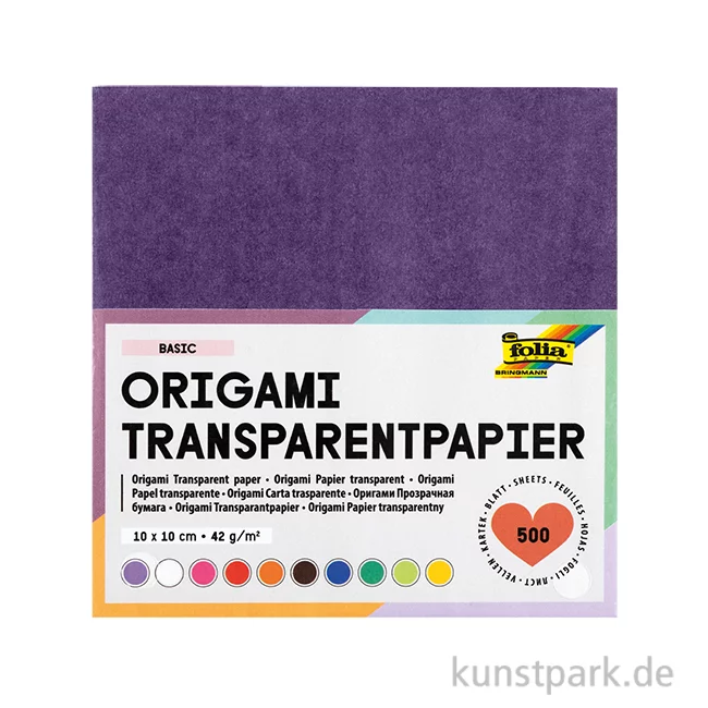 Artikelbild 1 des Artikels “Faltblätter aus Transparentpapier, 500 Blatt, 42g - farbig sortiert 10 x 10 cm“