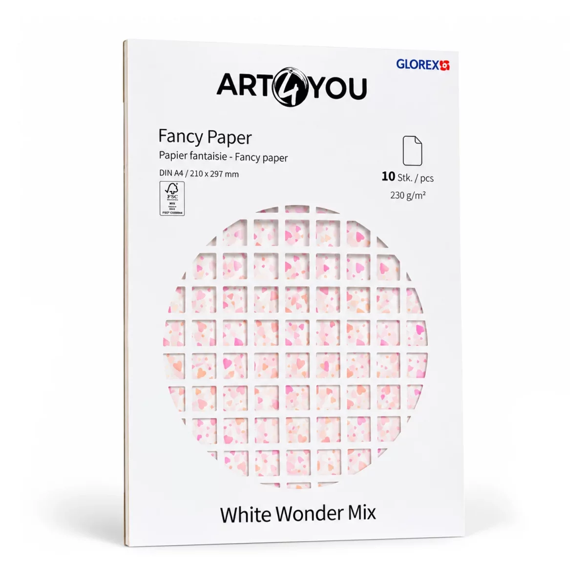 Artikelbild 1 des Artikels “Fancy Papier-Block, A4, White Wonder Mix, 10 Blatt, 230g “