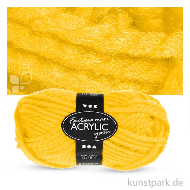 Artikelbild 1 des Artikels “Fantasia Wolle Maxi aus 100 % Polyacryl - 50 g 35 m | Gelb“