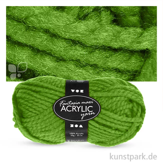 Artikelbild 1 des Artikels “Fantasia Wolle Maxi aus 100 % Polyacryl - 50 g 35 m | Grün“