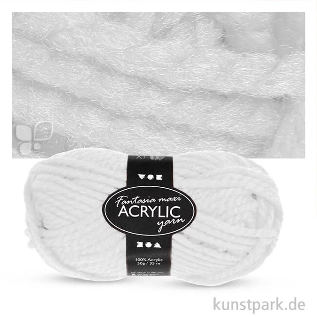 Artikelbild 1 des Artikels “Fantasia Wolle Maxi aus 100 % Polyacryl - 50 g 35 m | Weiß“