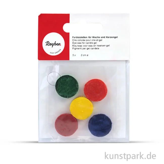 Artikelbild 1 des Artikels “Farbtabletten für Wachs und Kerzengel, 5 Stück sortiert “