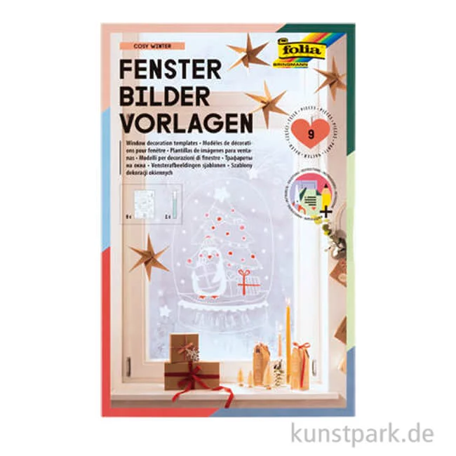 Artikelbild 1 des Artikels “Fensterbilder Vorlagen - Cosy Winter, mit Kreidemarker “