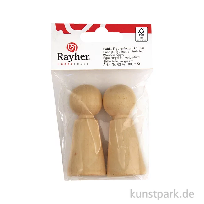 Artikelbild 1 des Artikels “Figurenkegel, Rohholz, 70 mm, 2 Stück “