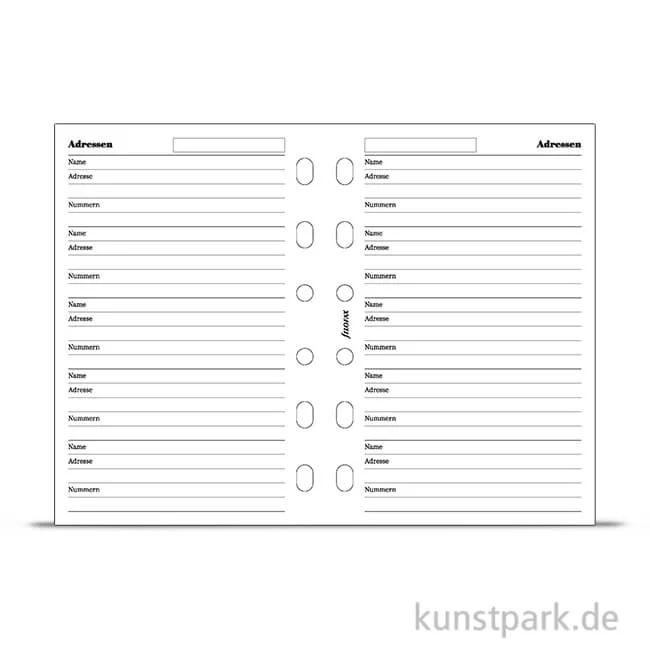 Artikelbild 1 des Artikels “FILOFAX Einlagen - Kontaktdaten, 20 Stück, 70g Pocket“