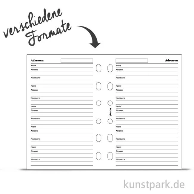 Artikelbild 1 des Artikels “FILOFAX Einlagen - Kontaktdaten, 20 Stück, 70g “
