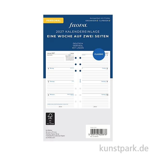 Artikelbild 1 des Artikels “FILOFAX Kalendereinlagen 2027 - 1 Woche auf 2 Seiten, Personal “